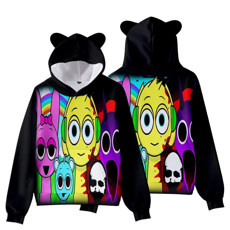 Sprunki Hooded Sweater Horror Sprunki  Hooded Sweater For Children Winter Clothing Fashion Hooded Wenda Oren Incredibox  Hooded