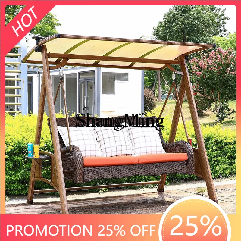 Huśtawka podwójna CL do ogrodu, na balkon, meble ogrodowe, huśtawka rekreacyjna, parasol, wiszące krzesło