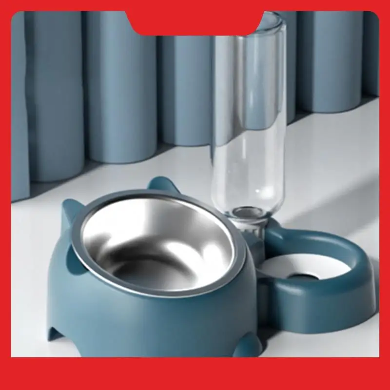 Ensemble de bols à eau, plat incliné à 16 degrés pour chien avec distributeur d'eau, bol amovible pour mangeoire pour animaux de compagnie, bol pour boire et manger des chiens