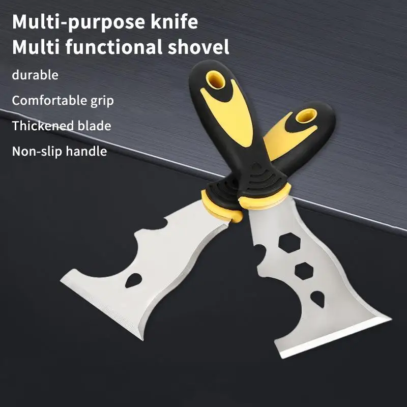 Multifun Putty Knife Scraper Thickened Stainless Steel Blade And Non Slip Handle For Home Renovation Wall Repair Paint Removal