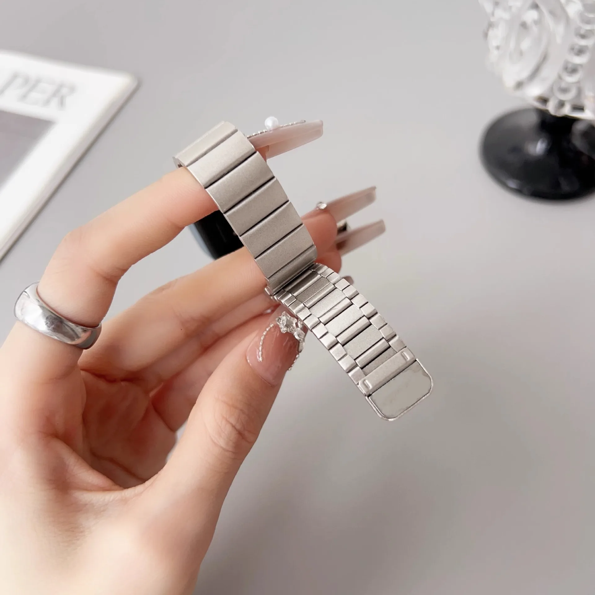 Stainless Steel Strap Applicable To Xiaomi 10 Wristband Bamboo Joint Strip Breathable Magnetic Suction Model Xiaomi 9 Wristba