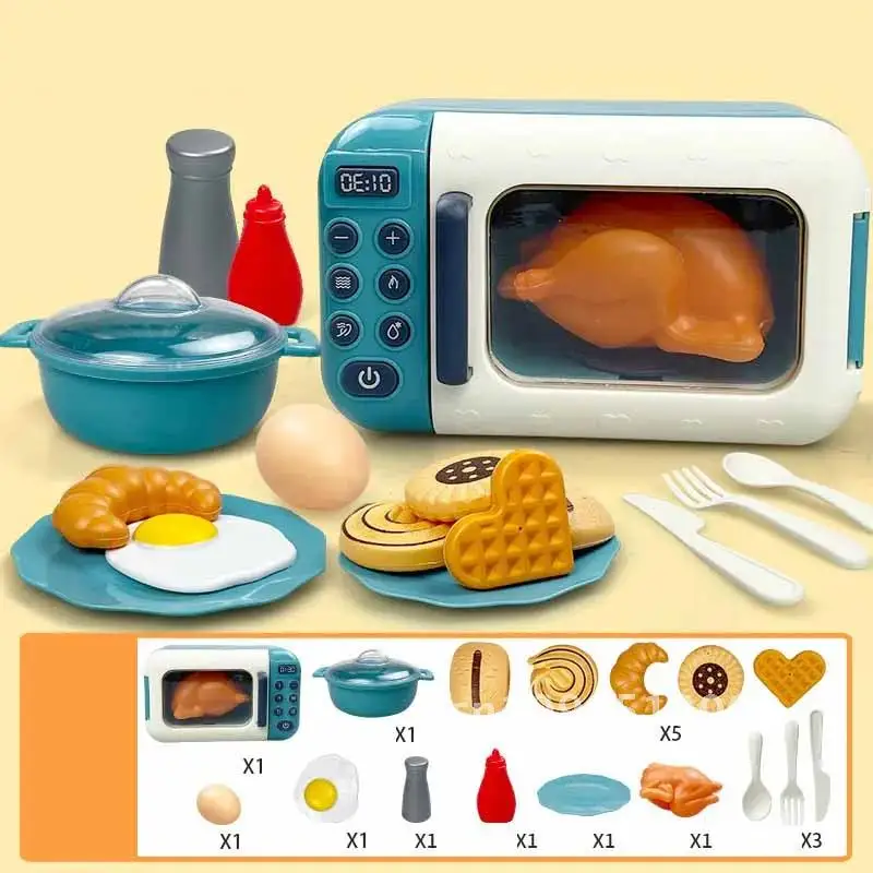 Children's Simulation Microwave Oven Toys Baby Kitchen House Cooking Toys Gifts Children's Set Interactive