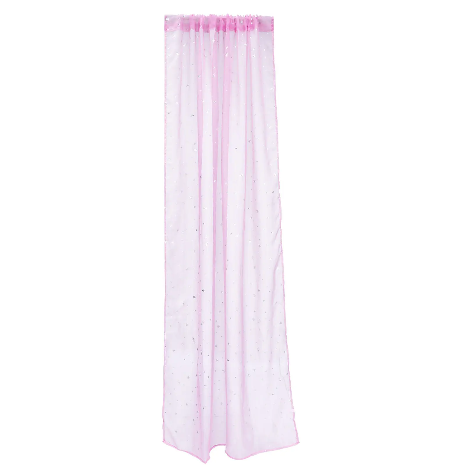 Silver Star Semi Sheer Window Curtain Panel Stylish Sheer Curtain Drapes for Bedroom Living Room Nursery Window Drape