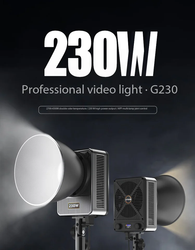 LIYADI 330W LED Video Light 2800K-6500K Live Professional Fill Light COB Photography Light for Studio Film Softbox Lighting