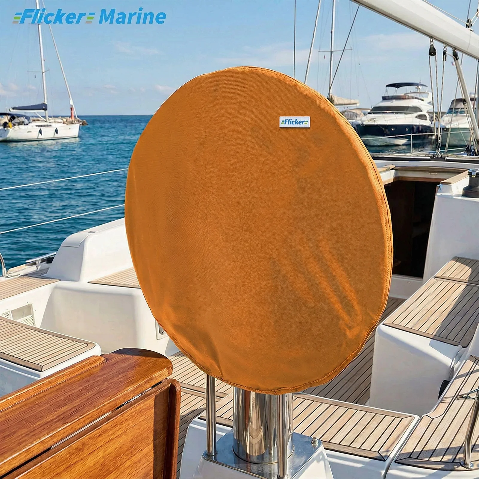 

FLICKER MARINE Colorful Boat Steering Wheel Cover, Non-Slip Grip Design, Soft Touch Material, Easy Install Protective Cover, Dur