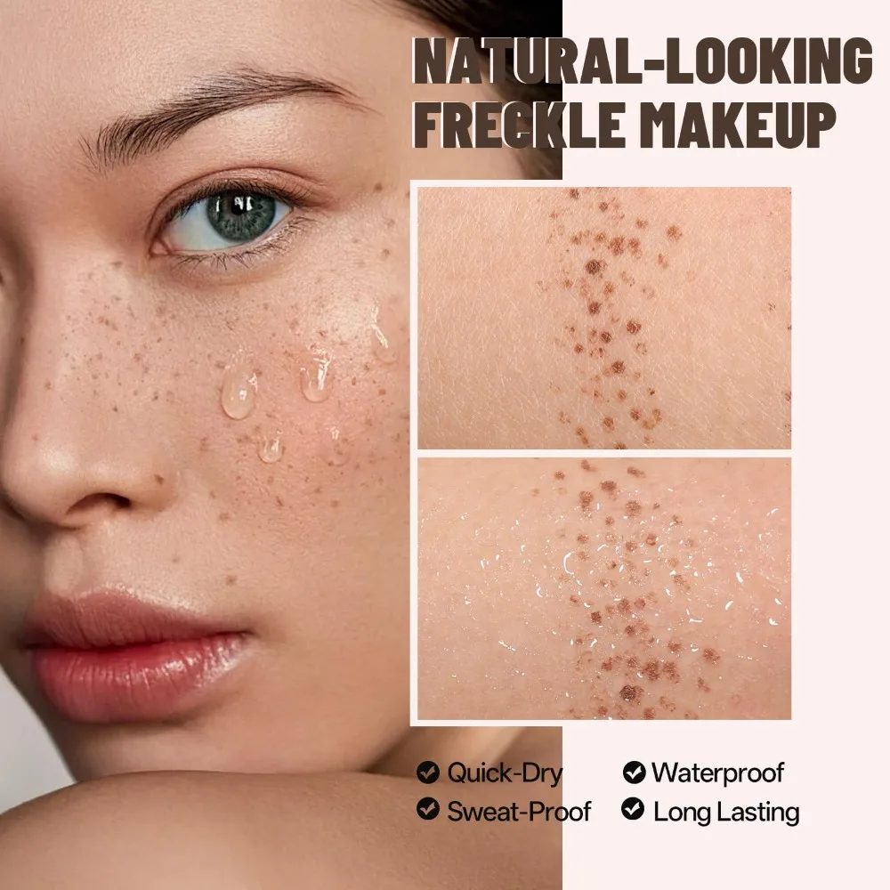 Waterproof Temporary Freckles Stamp Pen Sweatproof 5-Point Fake Freckles Marker Light Coverage Quick Dry Faux Freckle Pen
