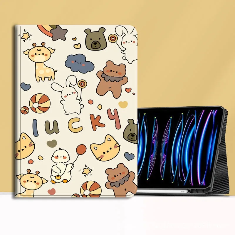 Cartoon Animals Case for Xiaomi Pad 5 6 6s Pro 12.4in Tablet Case for Redmi Pad SE Pro12.1in MiPad 7 8 Pro 11.2 Kawaii Bear Case