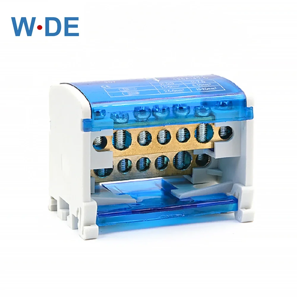 1 Pc Din Rail Terminal Block WDH207 Power Distribution Box Modular Screw Connection Block Universal Electric Wire Junction Box