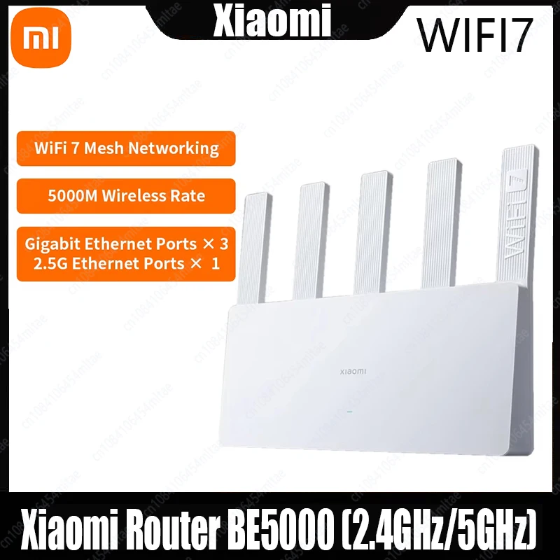 ใหม่ Xiaomi Mijia Router BE5000 Wi-Fi 7 2.4/5GHz ตาข่าย Dual-ความถี่ 2.5G พอร์ตเครือข่ายความเร็วสูง IPTV OFDMA สัญญาณเครื่องขยายเสียง