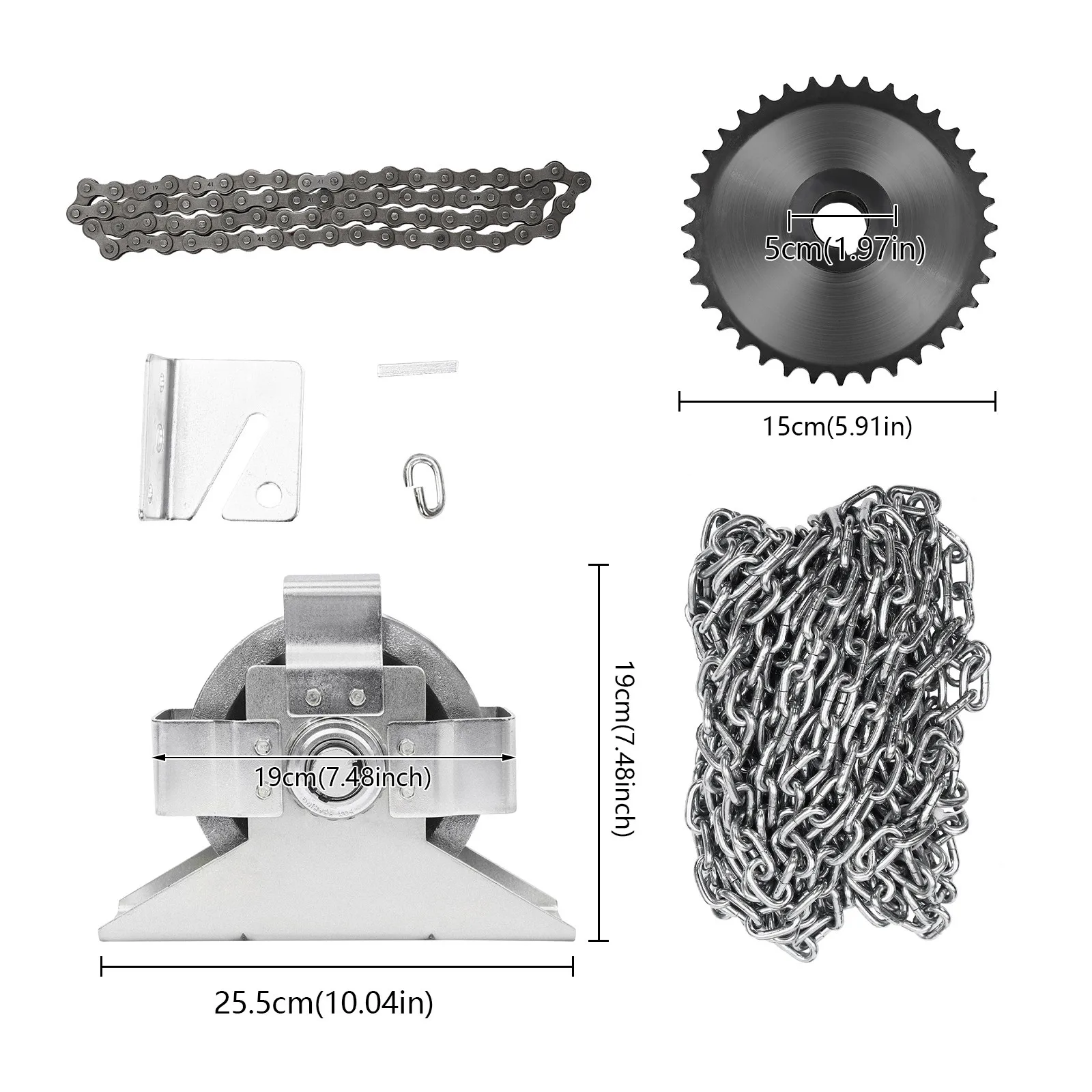 ประตูโรงรถแจ็คเพลาโซ่รอกโซ่รอกลูกกลิ้งประตูที่เปิดประตูโรงรถ