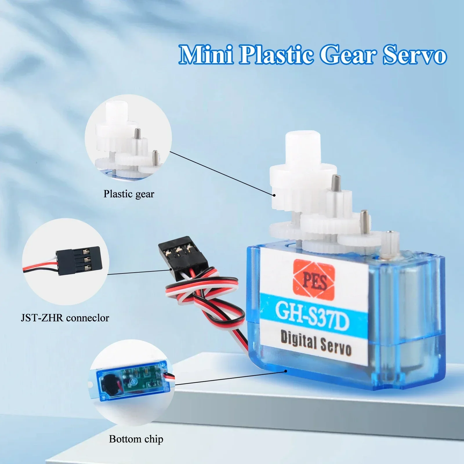 DIYmall GH-S37D Micro Servo Digital 3,7g súper ligero 180 grados para aviones RC/helicóptero/barco/coche - 1/2/5/10 paquetes