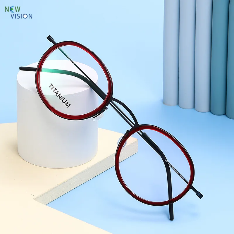 

New Oval Shaped Pure Titanium Glasses Frame Fashion Women Optical Myopia Eyeglass Retro Business Men Anti Blue Light Eyewear