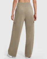 Kaki Casual Pants for Women Loose Straight Cargo Pants Versatile Wide Leg Pants With Pocket Summer Streetwear Trousers Female 6
