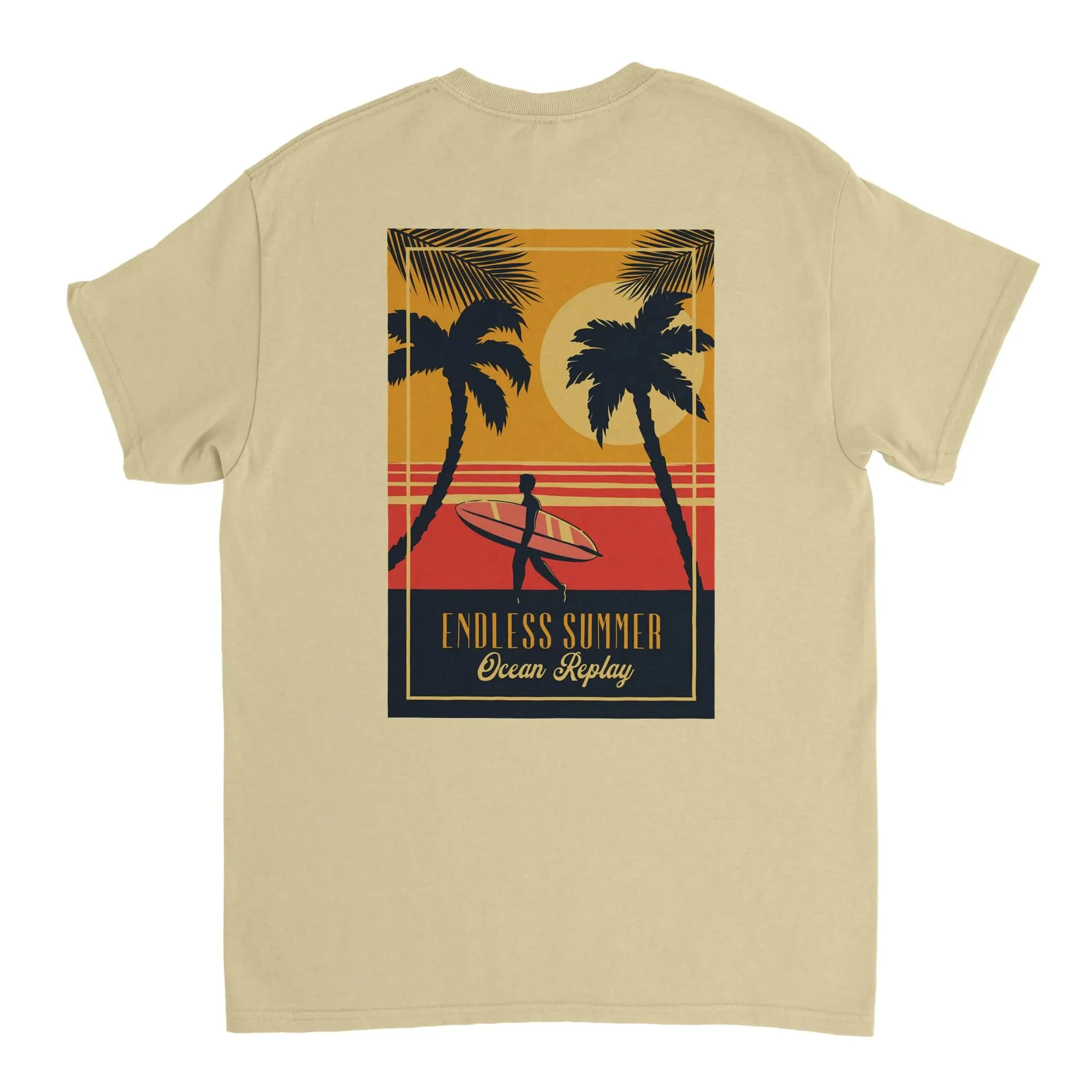 Camiseta Unisex de verano sin fin Ocean Replay, cómoda y suave, transpirable, camiseta de moda para hombres, ropa de calle Hip-hop para hombres