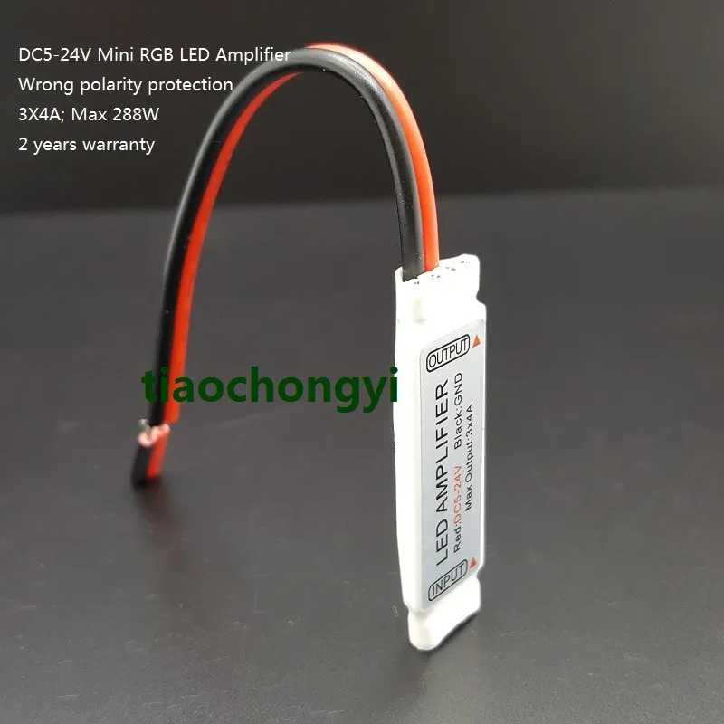 DC 5-24V 12A Mini  RGB LED Signal Repeater Amplifier For 5050 RGB LED Strip light 3X4A Max 288W New