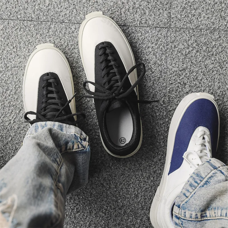 

New Fashion Trend Casual Men's Shoes 2025 Canvas Sports Thick Soled Shoes Concise Comfortable Height Increasing Chunky sneakers