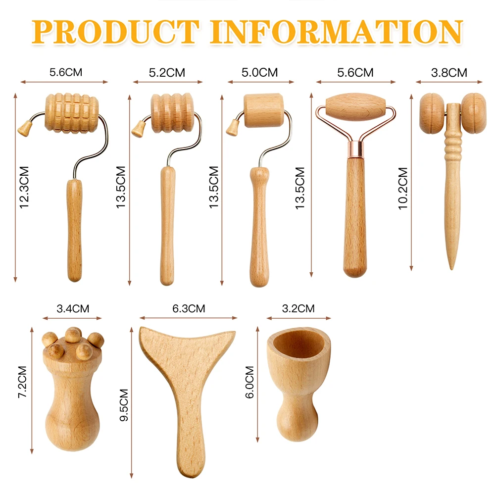 Wooden Therapy Face Massager Wrinkle Remover Face Neck Skin Lifting Maderoterapia GuaSha Massage Roller Anti Cellulite