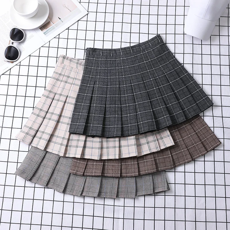 

Pleated Skirt Korean Style Y2k Harajuku Faldas Women's Summer Clothes Girls Mini Saia Plissada Feminina Black Grey Plaid Skirt