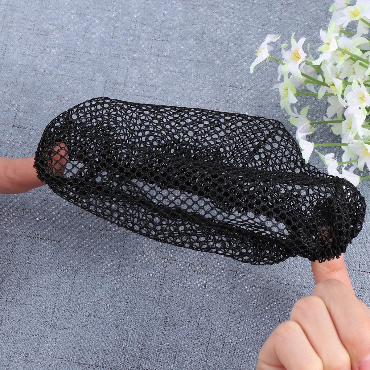

20 pcs High Elastic Hair Snood Nets Satin Ruffles Hairnets For Ballet Dance Performance Hair Bun Accessories Summer Heat