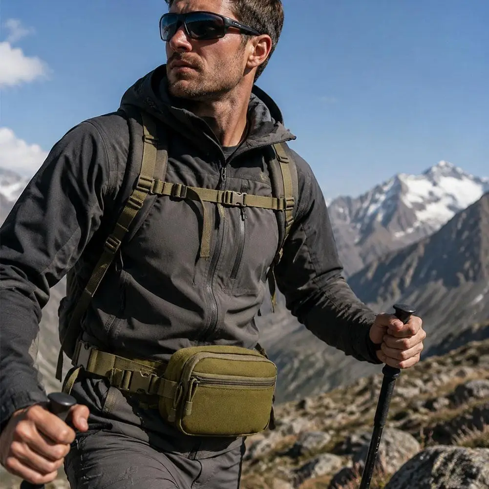 Tactical Concealed Carry Fanny Pack Men Waist Bag Waterproof EDC Tool Pouch Shoulder Crossbody Bags for Outdoor