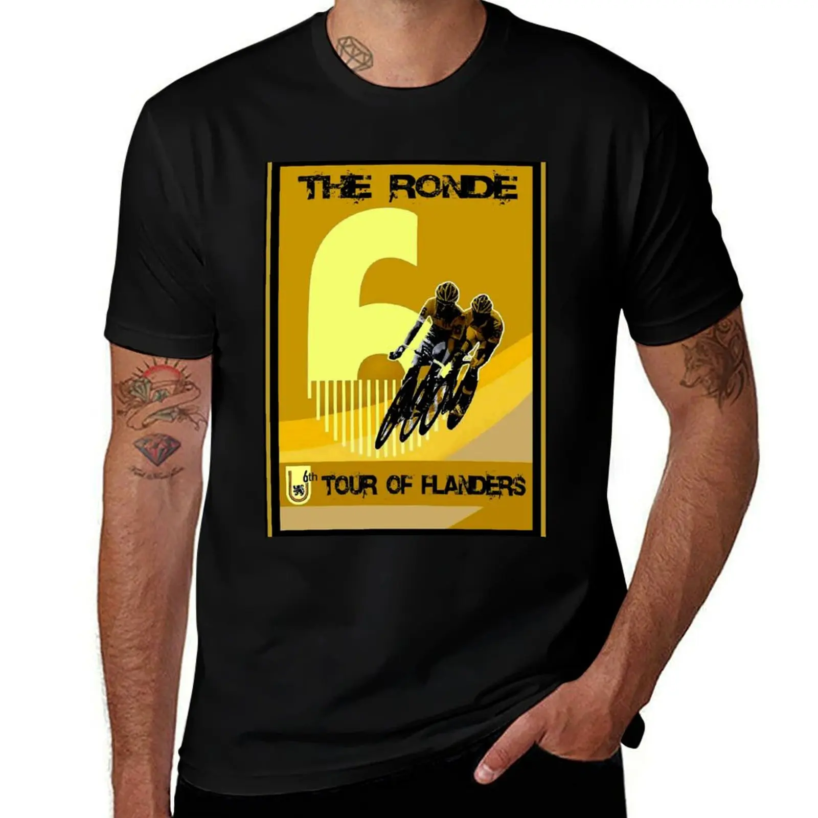 

RONDE : Tour of Flanders Bike Racing Advertising Print T-Shirt man graphic t shirt t shirt personalised T-shirt
