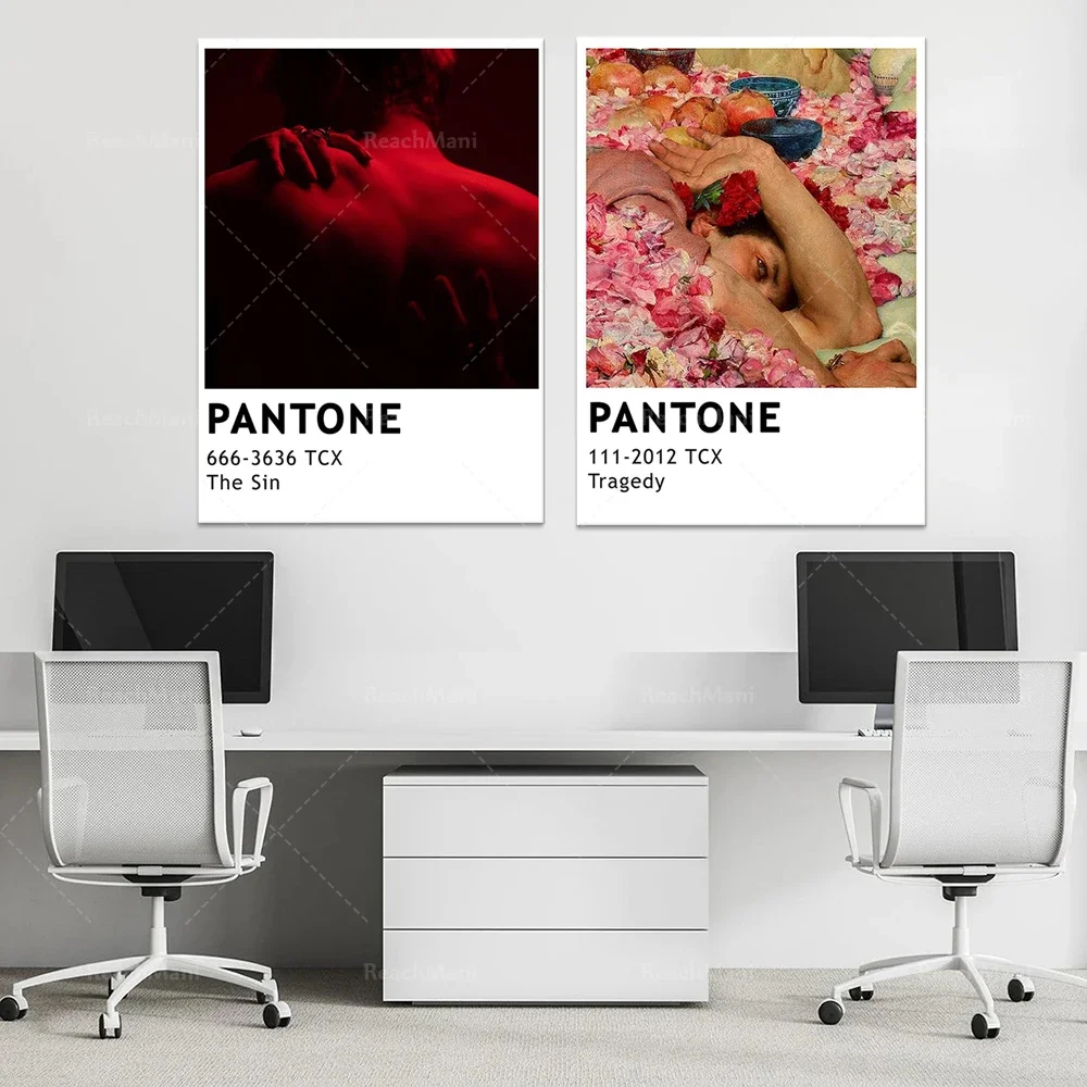 Tragedy Pantone posters, graphic prints, fashion pantone prints, aesthetic posters, retro pantone posters, dusty rose prints fas