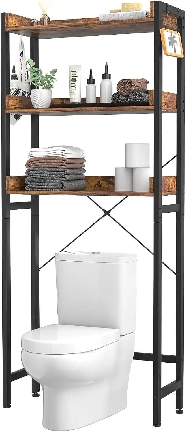 

Over-The-Toilet Storage Rack, 3-Tier Bathroom Organizer Shelf Over Toilet, Freestanding Space Saver Toilet Stands