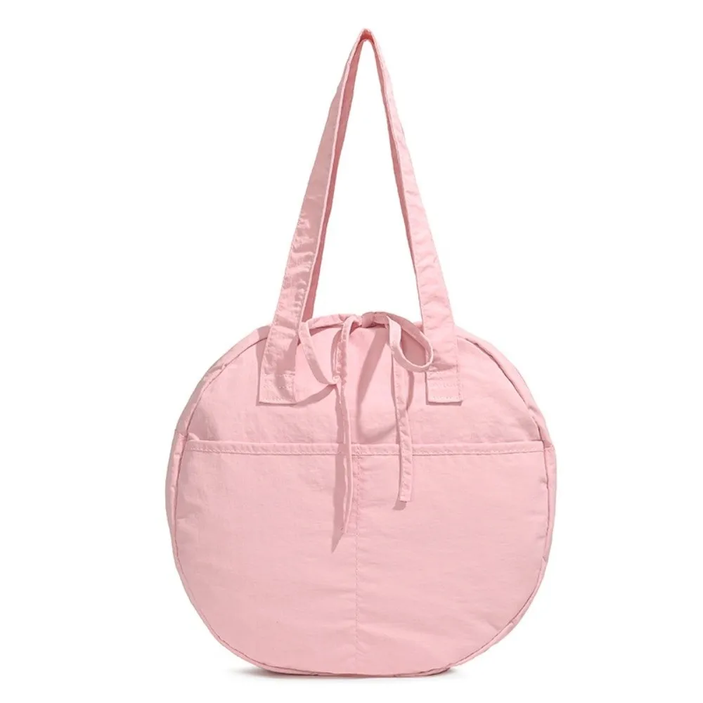 

Круглая сумка на плечо в японском стиле, однотонная, с защитой от брызг воды, большая вместительная сумка из мягкой ткани Оксфорд, повседневная женская сумка