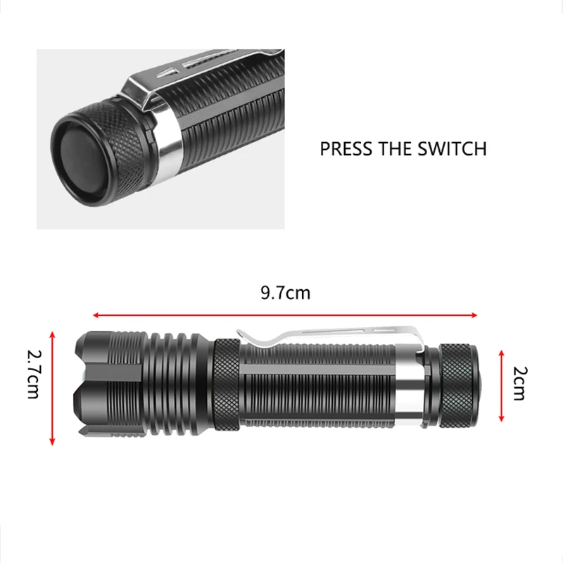 Xhp50.2 FlashLight Most Powerful Flash Light Ultra Bright 5 Modes Zoomable Led Torch Xhp50 Battery Camping Fishing Extra Bright