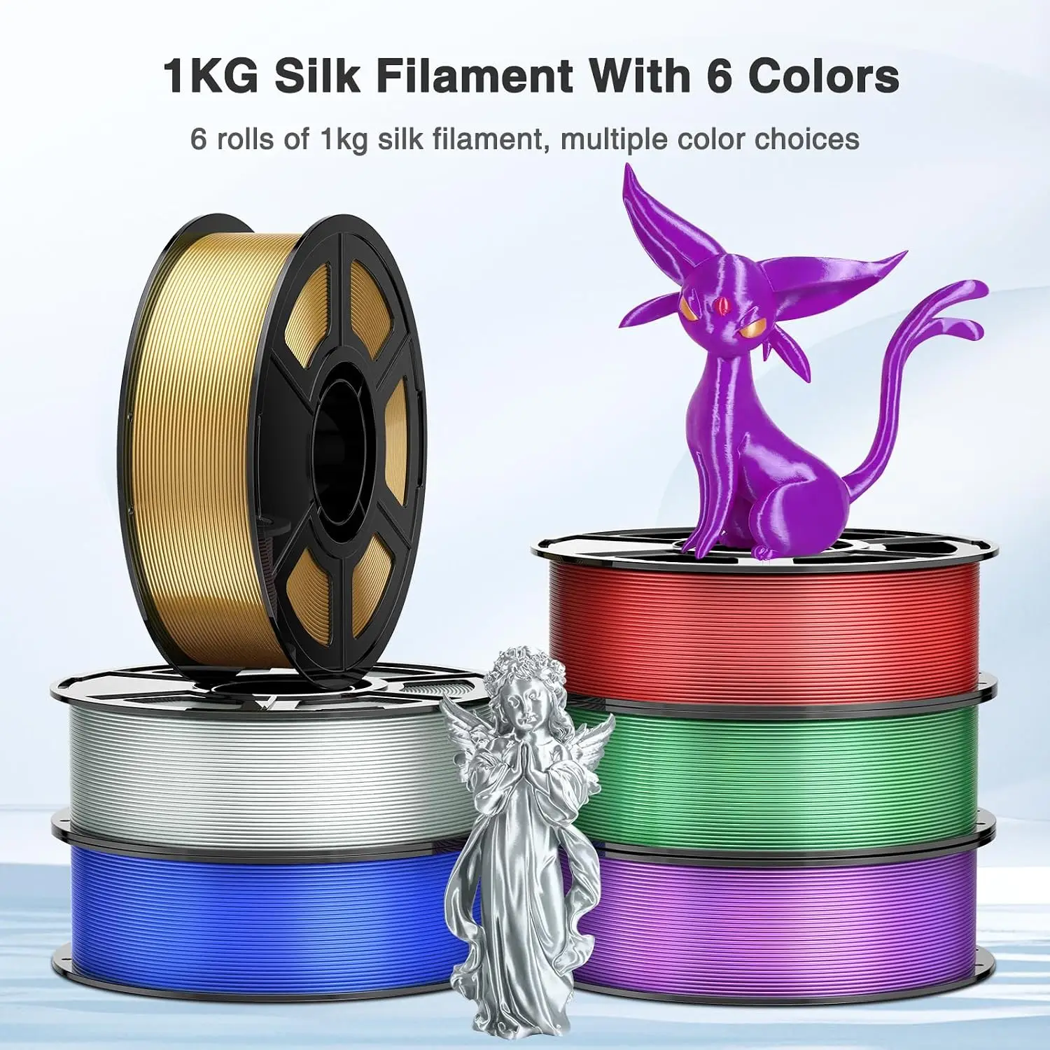 Six Spool Silk Filament Bundle 1 75 Mm 6 Kg Total