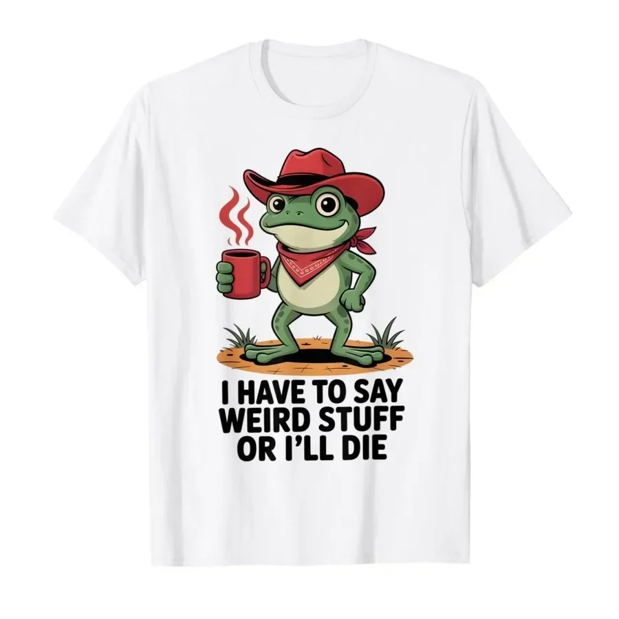 Strange Things I Must Say Funny Cowardly Frogger T-Shirt Men's Casual Cotton Short Sleeve Print Graphic Tee in Multiple Sizes