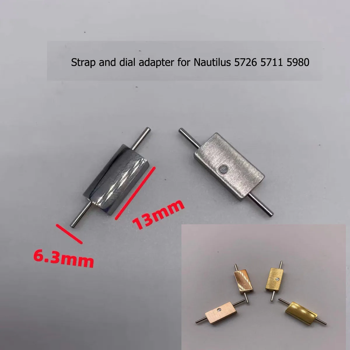 Metal parts for Nautilus 5726 5711 5980 watch  Strap and dial adapter connector link 13mm