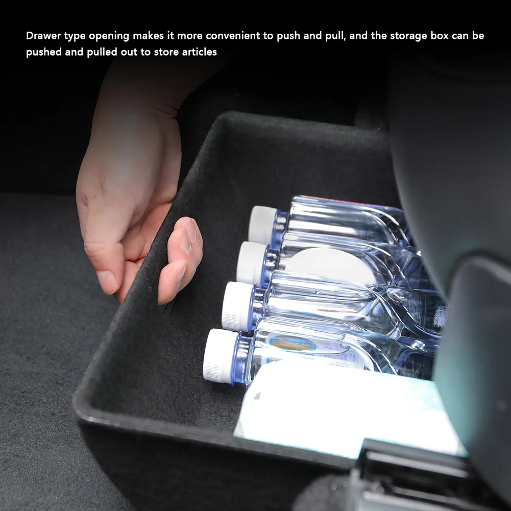 

Felt Car Under Seat Storage Box Seat Container Tray Heightened Three-Dimensional Design for Tesla Model Y 2021