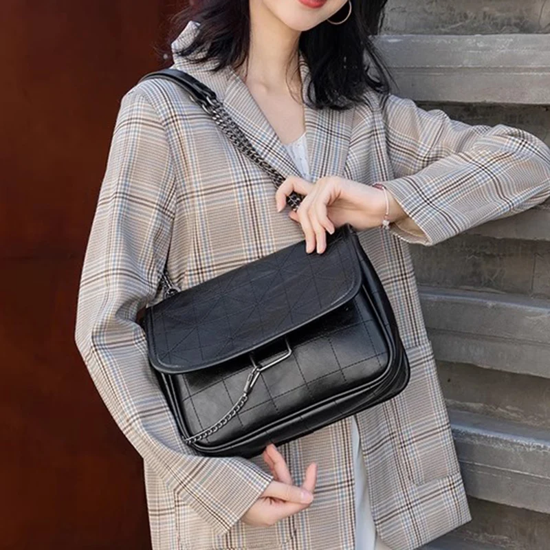 Formeki, recién llegados, bolso de hombro para mujer, cadena a cuadros, diseño Retro de lujo, bolso cuadrado, bolso femenino de alta calidad