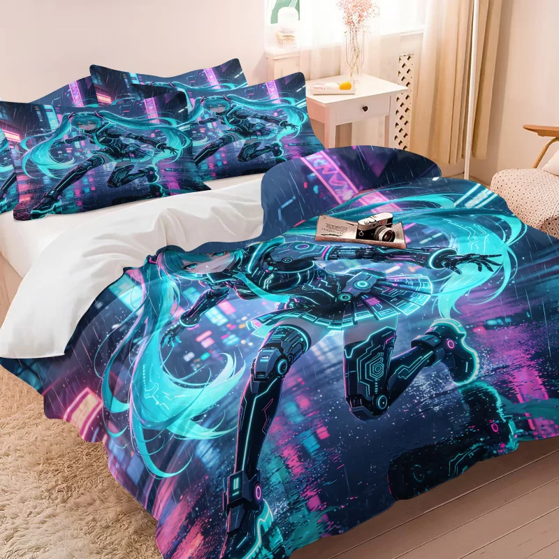 hatsune-miku-cyberpunk-neon-city-duvet-cover-set-anime-bedding-with-pillowcases-gaming-room-teen-bedroom-decor-gift-for-fans