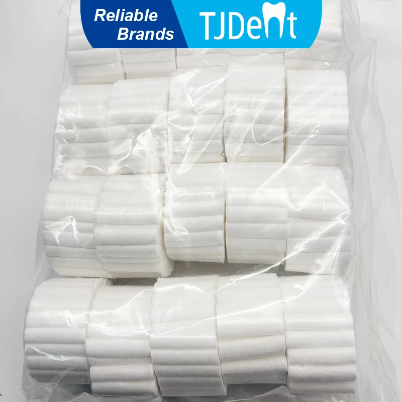 TJDent 1000pcs Dental Medical Cotton Rolls Disposable Tooth Gem Cotton Roll Cleaning Lab Dentist Consumables