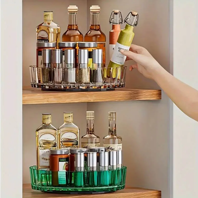 360° Rotating Spice Rack Organizer For Bathroom Kitchen Countertop Easy Access and Efficient Storage Desktop Storage Box