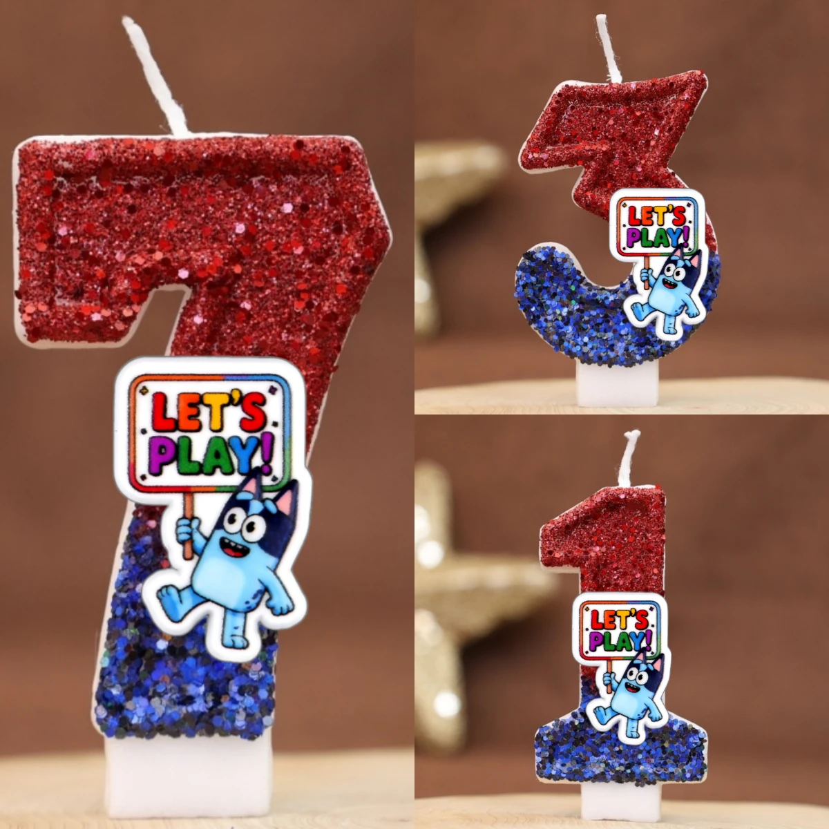 

Милая голубая цифровая свеча для щенка собаки, номер 0-9, детские украшения для торта на день рождения, аксессуары для вечеринок с героями мультфильмов, аниме, поставки