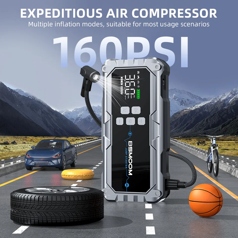 車用ジャンプスターター 26800mAh 4000A エアコンプレッサー付