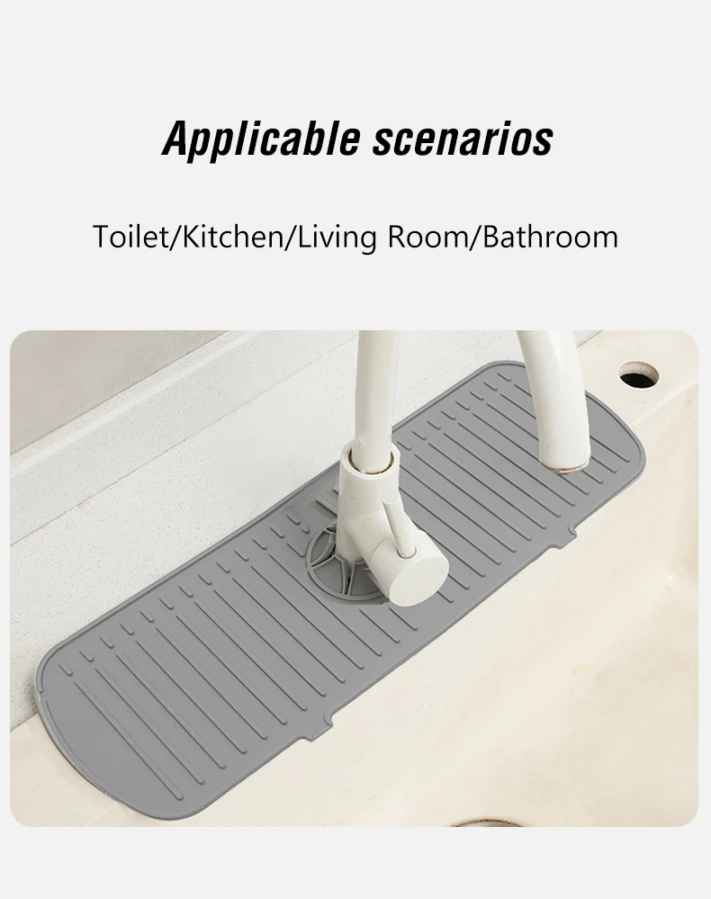 Silikon Drainage Pad Bad Küche Wasserhahn Tropf matte Waschbecken Waschbecken spritzwasser geschützt Abfluss Pad Tisch Wärme isolation schutz – Detail 10
