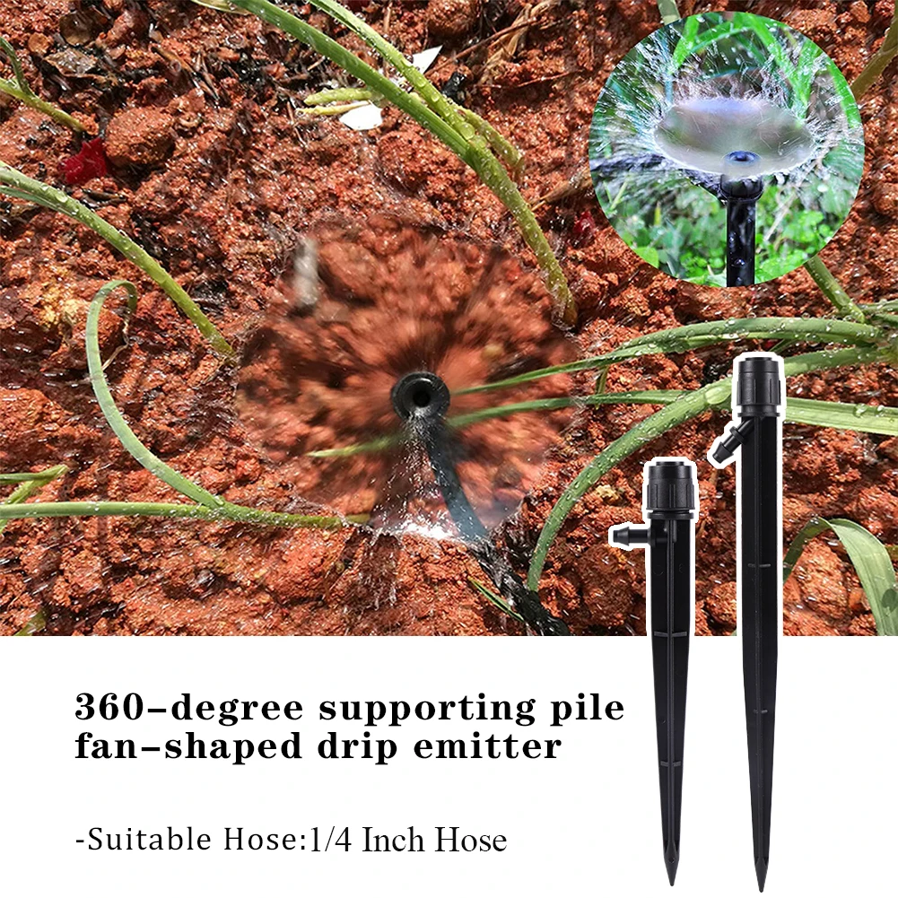 20Pcs Scattering Sprinkler All-round 360 Degree Watering Emitter 13cm 19cm Stake Fountain Garden Flowerbed Irrigation Nozzles