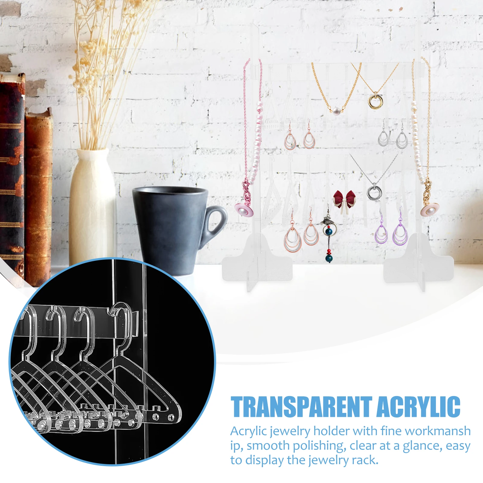 

Acrylic Jewelry St Necklace Holder Ring Rack for Home Store Display Miss Small Bracelet Earring ganizer Earring