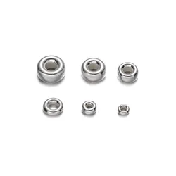 2/4/5/10/20Pcs 925 Sterling Silver Flat Round Loose Spacer Beads For DIY Handmade Bracelet Necklace Jewelry Findings Accessories