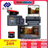 E-ACE Dash Cam 4K 3 Inch Mini Car Dvr Dual Lens With GPS WIFI 24h Parking 1080P Rear View Camera Night Vision Black Box