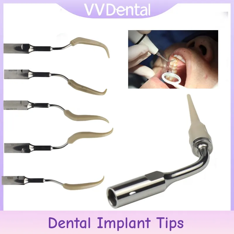 

VV Dental Ultrasonic Scaler Implant Tips Remove Crown and Bracket Stones,Avoid Damaging Teeth Fit SATELCE/DTE Handpiece