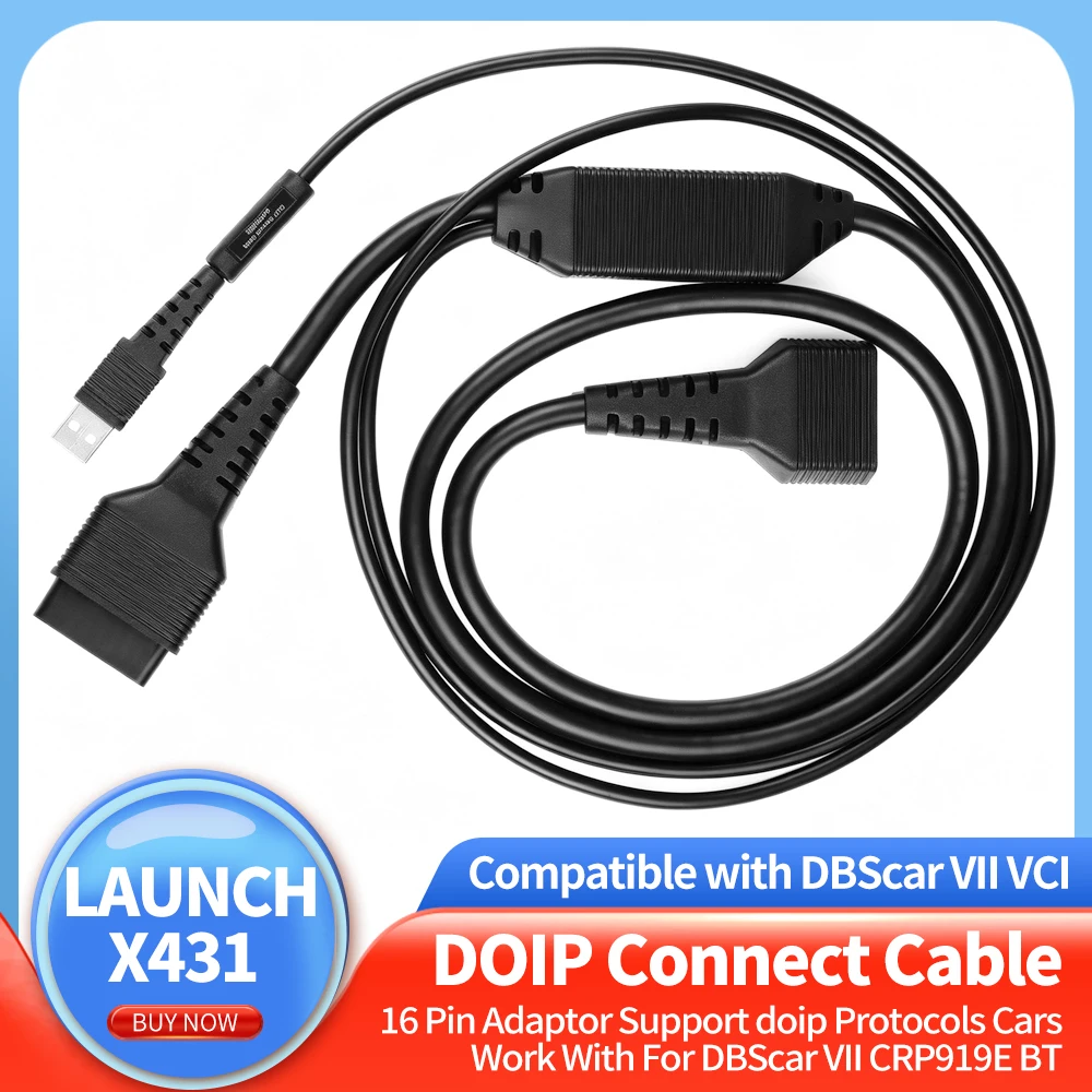 LAUNCH X431 DOIP Cable 16Pin OBD Adapter Support DOIP Protocol for DBScar VII CRP919E BT X431 Diagnostic Scanner Car Accessories