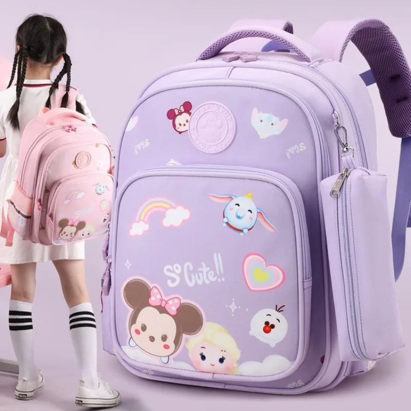 

Cartoon Children's Shoulders Schoolbag Minnie and Princess Aisha Printing Large Capacity Wide Straps Decompression Student Bag