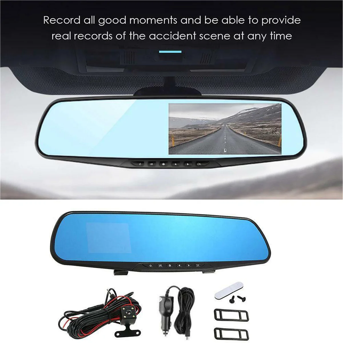 Car DVR Rearview Mirror Car Recorder HD Video Recorder Back-Up Camera Car Accessories