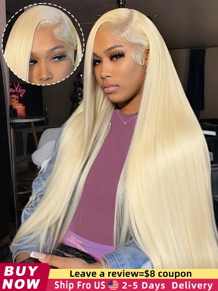

250 Density Blonde 613 Human Hair Wigs 30 40 Inch Straight Hd Lace Frontal Wig 13X6 Brazilian Wig For Black Women Lace Front Wig