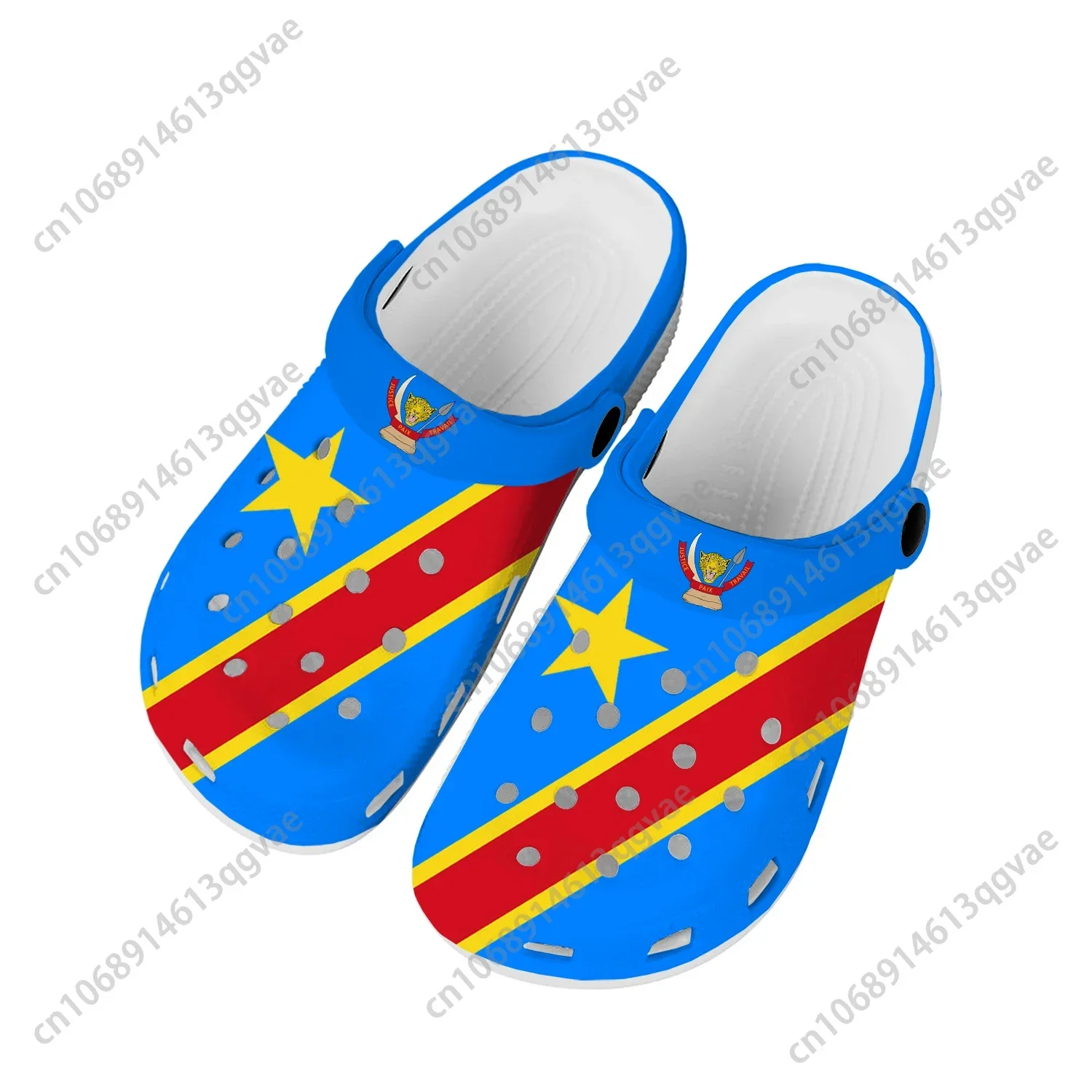 Democratic Republic of the Congo Flag Home Clogs Custom Water Shoes Mens Womens Teenager Shoe Breathable Beach Hole Slippers